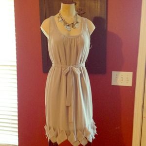 Silvery sheer dress with full slip
