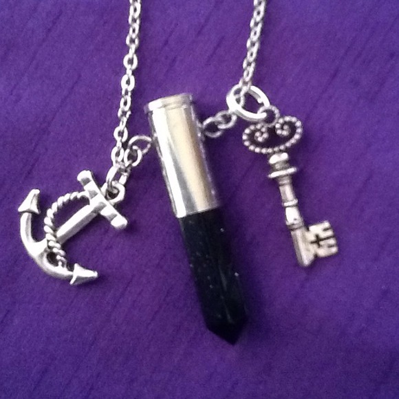 Reduced! Sale! Blue sand bullet necklace