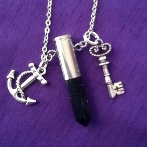 Reduced! Sale! Blue sand bullet necklace