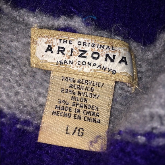 Purple, teal/turquoise, and gray sweater - Picture 2 of 3