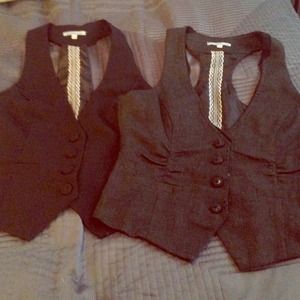 (2) Charlotte Russe BNWOT Suit Vests Gray/Black