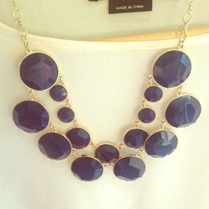 Navy and gold statement necklace