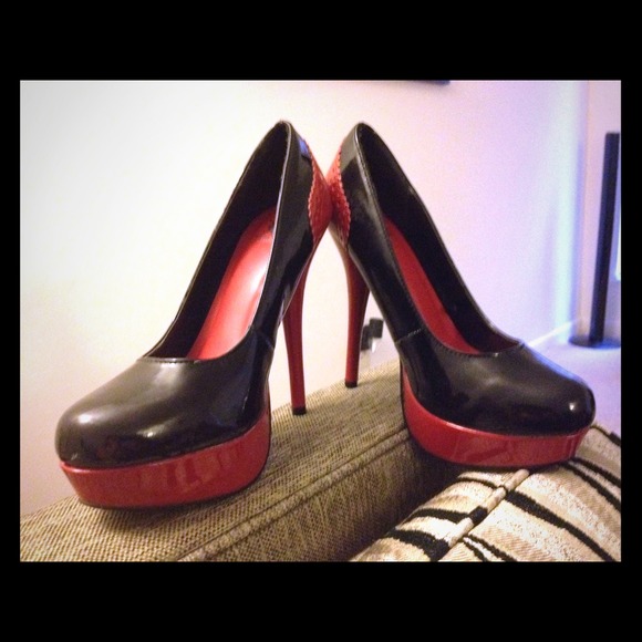 Black and red heels