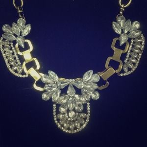 Rhinestone bib necklace