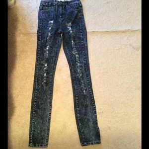 High waist  Distressed Jeans