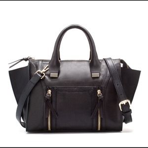 Zara Mini Leather City Bag with Zips