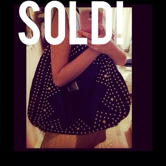 Oversized Black Studded Bag