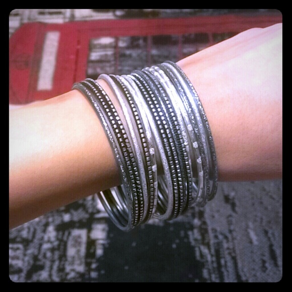 Blue bangle bracelets