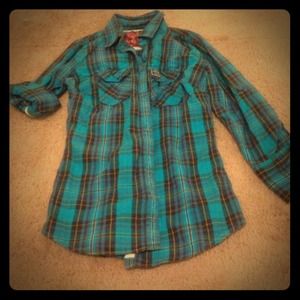 Super Dry Co fitted plaid shirt