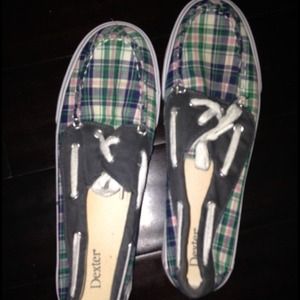 Plaid boat shoes