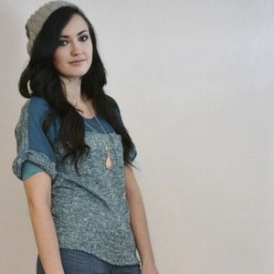 Sea green knit and sheer too