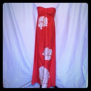 Red Maxi Silk Dres