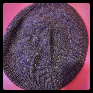 H&M Crochet Beret in Purple