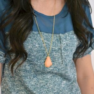 Peach stone necklace