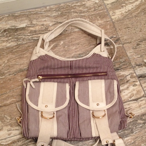 Beautiful brown and cream multi way handbag