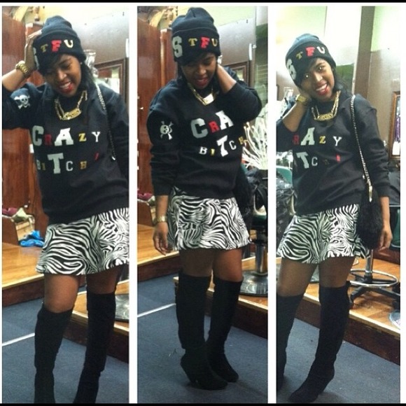 Custom made crazy bitch sweat shirt