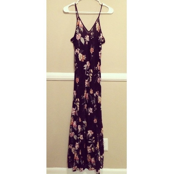 Dresses & Skirts - Sheer Floral Maxi Dress + Sumflower Romper