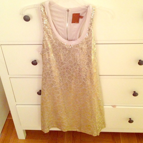 Ali Ro gold sequin mini dress size 0