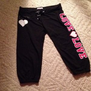 Black love crop sweats