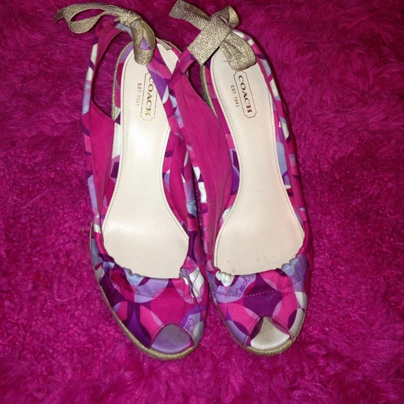 Coach wedges!! ONLY WORN ONCE!
