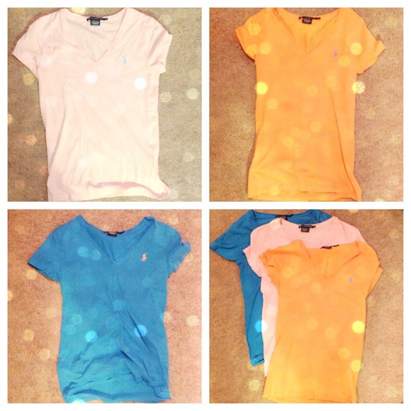 SOLD 🔴Ralph Lauren women's v-neck shirts bundle!