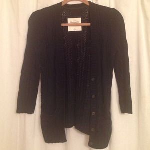 Abercrombie and Fitch 3/4 length navy sweater.