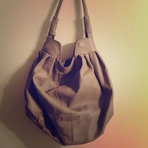 Real Leather Max and Cleo large bucket hobo bag.
