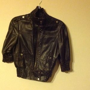❌❌SOLD LOCALLY❌❌Brown faux leather jacket