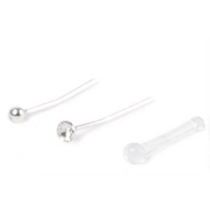 20g Sterling Silver Bend Nose Studs & Retainer