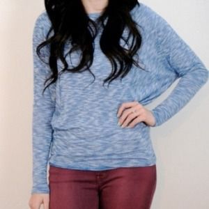 Medium blue and white top