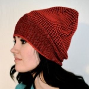 Red knit beanie