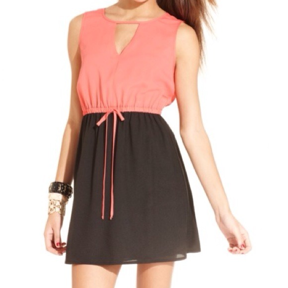BeBop colorblock coral dress