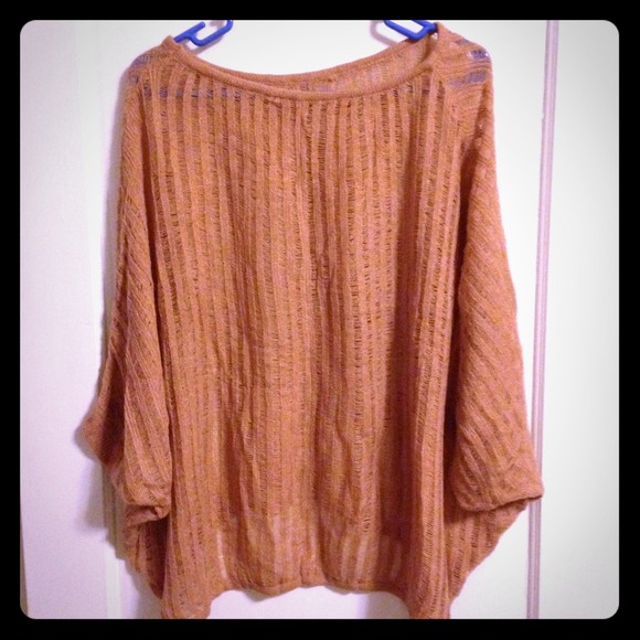 Peach comfy throw over top