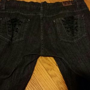 Jeans - Black jeans ripped with lace size 9 Jeans - Black jeans ripped with lace size 9