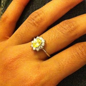 Yellow Oval Statement Ring
