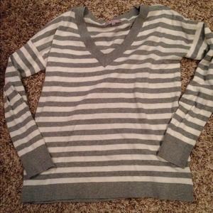 GAP Grey Stripe V neck cardigan.