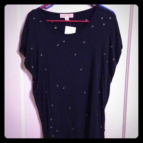 Michael kors studded dark blue top