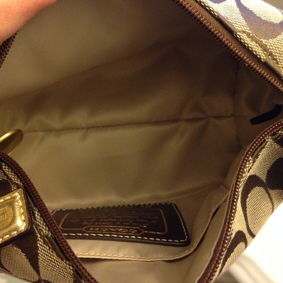 Gold Striped Authentic Coach Purse - Picture 3 of 3