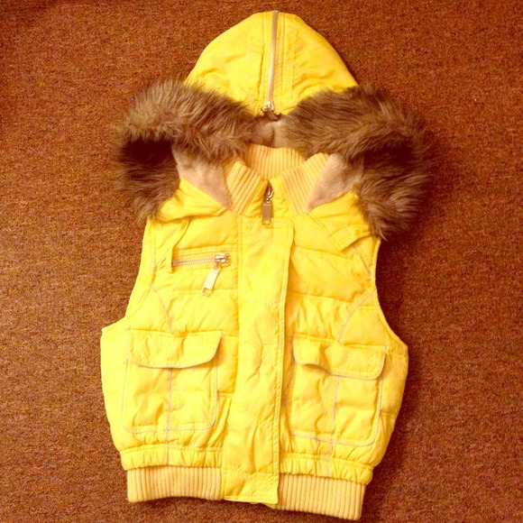 Yellow Winter Puff Vest