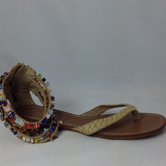 SOLD IN BUNDLE Beaded Ankle Strap Sandals. NWOT - Picture 3 of 3