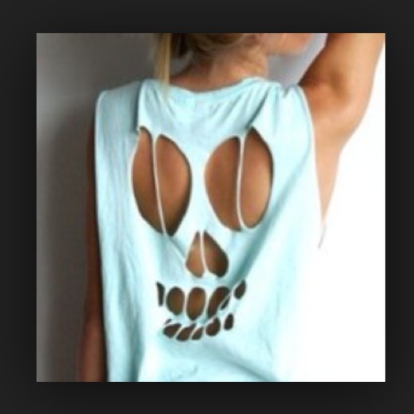 Skull Cut Out Shirt - Picture 1 of 3