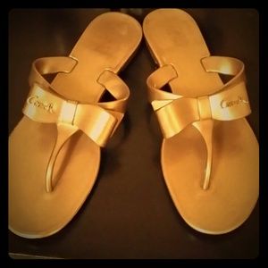 Bow Gold COACH sandals