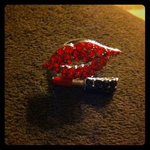 Lips and lipstick ring