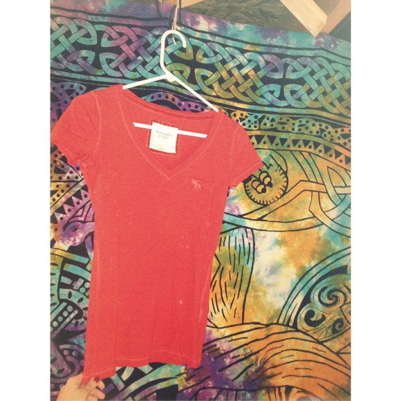 Burnt Orange Red V Neck