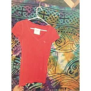 Burnt Orange Red V Neck