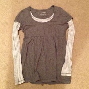 Gray and white shirt
