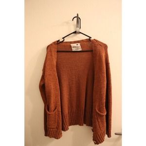 Rust color knit cardigan