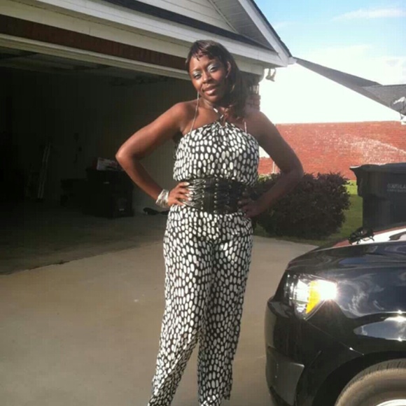 Polka dot halter jumpsuit