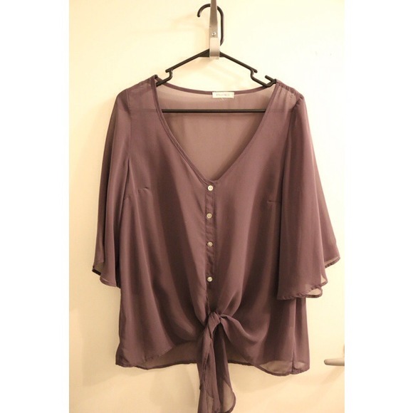 Grey sheer blouse