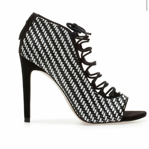 Zara laced up bootie sandals